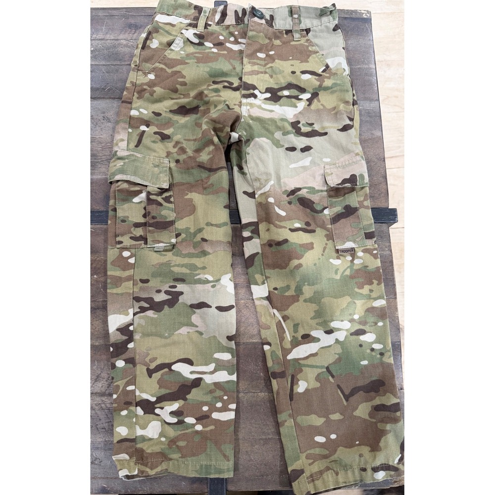 Trooper Kids Camo Cargo Pants Multicam Tactical Military Style Size S 187
